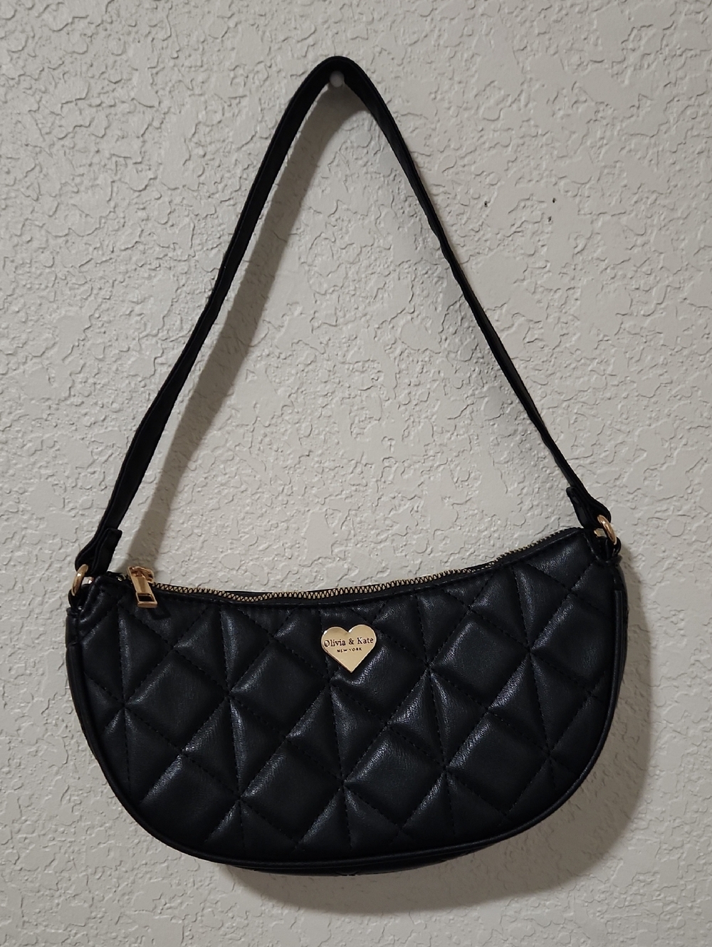 Olivia And Kate NY Quilted Black Shoulder Bag